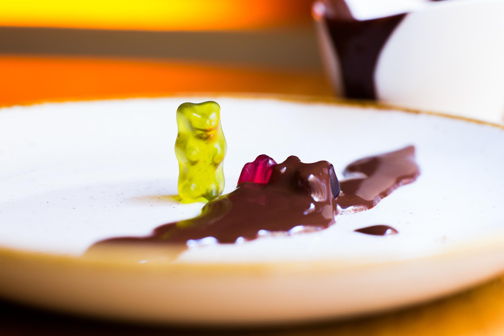 Close-up molecular garnish